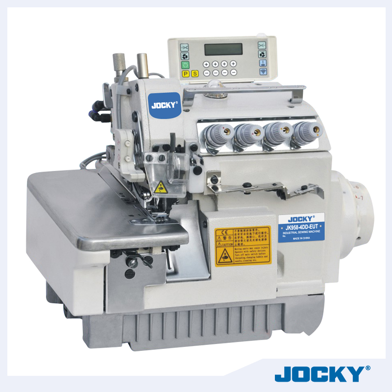 JK958-4DD-EUT Direct drive 4 thread overlock sewing machine, with electrical auto trimmer, auto presser foot lifter
